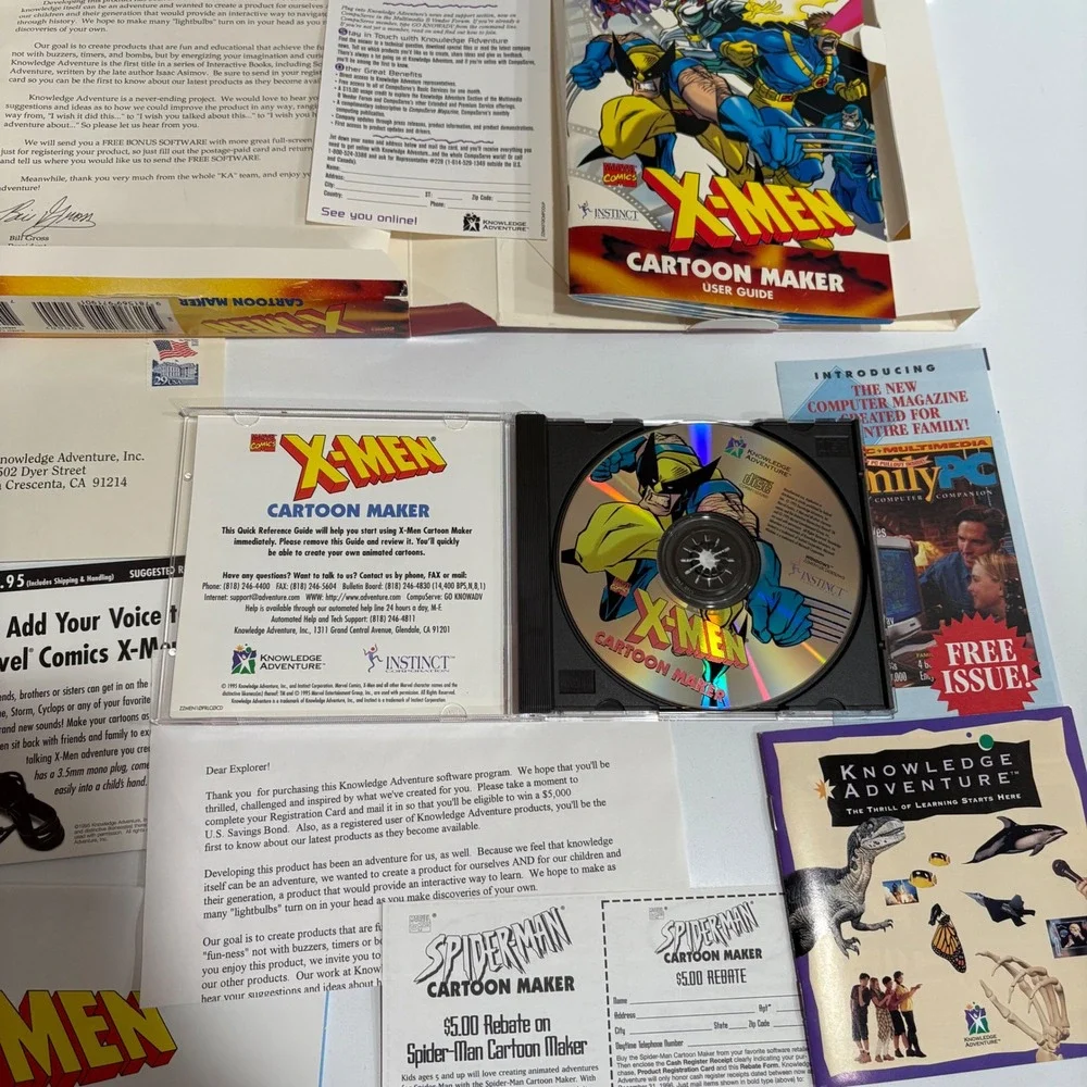 Marvel Comics X-Men‎ Cartoon Maker CD-ROM Knowledge Adventure 1995 Jump Start
